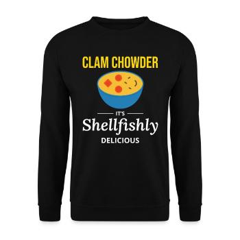 Clam Chowder Shellfish Hilarious Seafood Soup - Unisex Sweatshirt - black - Front - Alina (178cm) & Michal (187cm)