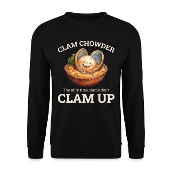 Muschelsuppe Schalentiere urkomische Meeresfrüchtesuppe - Unisex Pullover - Schwarz - Vorne - Alina (178cm) & Michal (187cm)