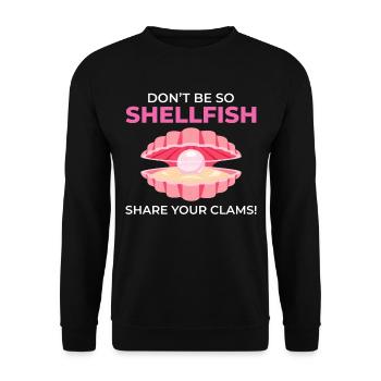 Clam Shell Seashells Collector Beachcomber - Unisex Sweatshirt - black - Front - Alina (178cm) & Michal (187cm)