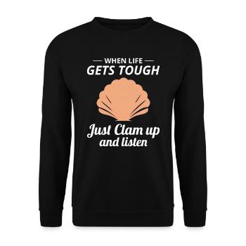 Muschelschalen Sammler Beachcomber Beach - Unisex Pullover - Schwarz - Vorne - Alina (178cm) & Michal (187cm)