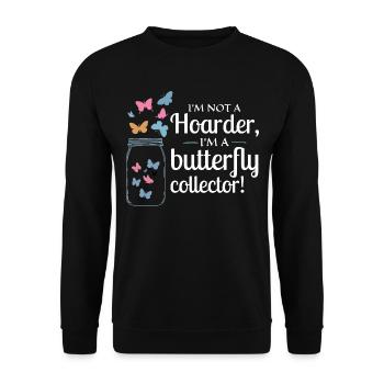 papillons papillons collectionneur d’insectes Entomologie - Sweat-shirt Unisexe - noir - Devant - Alina (178cm) & Michal (187cm)