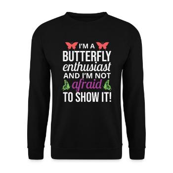 papillons papillons collectionneur d’insectes Entomologie - Sweat-shirt Unisexe - noir - Devant - Alina (178cm) & Michal (187cm)