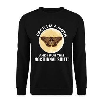 Motte nachtaktives Tier Insektensammler Entomologie - Unisex Pullover - Schwarz - Vorne - Alina (178cm) & Michal (187cm)