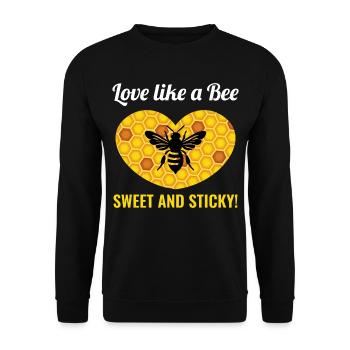 Honeybee Beekeeper Beekeeping Valentines Day Heart - Unisex Sweatshirt - black - Front - Alina (178cm) & Michal (187cm)