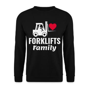 Famille de caristes et de conducteurs d’équipement lourd - Sweat-shirt Unisexe - noir - Devant - Alina (178cm) & Michal (187cm)