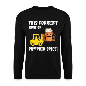 Halloween Forklift Operator Pumpkin Spice Funny - Unisex Sweatshirt - black - Front - Alina (178cm) & Michal (187cm)