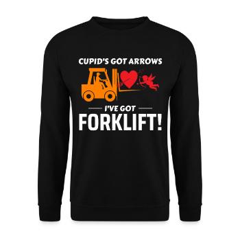 Forklift Operator Driver Valentine’s Day Funny - Unisex Sweatshirt - black - Front - Alina (178cm) & Michal (187cm)