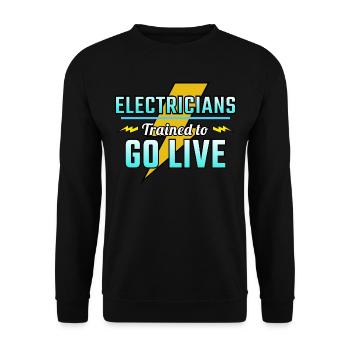 Electrician Humor Electrical Technician Engineer - Unisex Sweatshirt - black - Front - Alina (178cm) & Michal (187cm)
