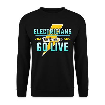 Electrician Humor Electrical Technician Engineer - Unisex Sweatshirt - black - Front - Alina (178cm) & Michal (187cm)
