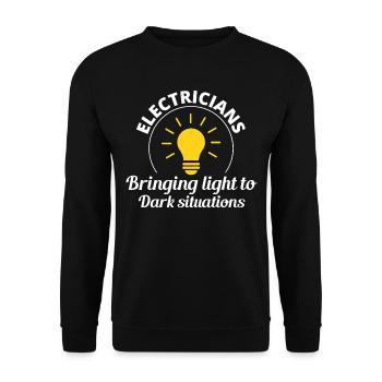 Electrician Humor Electrical Technician Engineer - Unisex Sweatshirt - black - Front - Alina (178cm) & Michal (187cm)