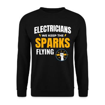 Electrician Humor Electrical Technician Engineer - Unisex Sweatshirt - black - Front - Alina (178cm) & Michal (187cm)