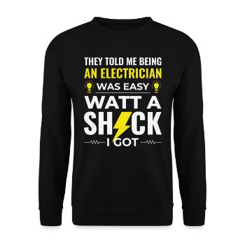 Electrician Humor Electrical Technician Engineer - Unisex Sweatshirt - black - Front - Alina (178cm) & Michal (187cm)