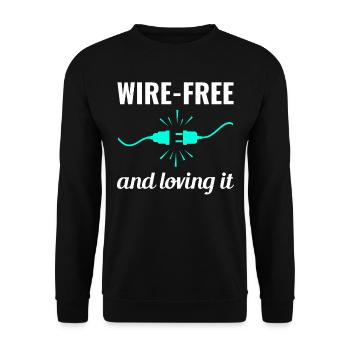 Électricien : sans fil et aimant la vie - Sweat-shirt Unisexe - noir - Devant - Alina (178cm) & Michal (187cm)