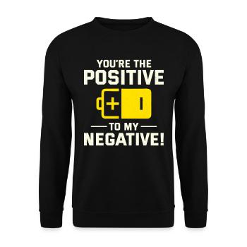 Electrician Valentine: Positive to My Negative - Unisex Sweatshirt - black - Front - Alina (178cm) & Michal (187cm)