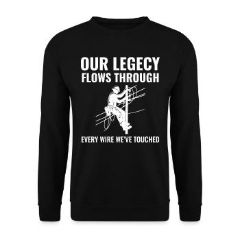 Lineman Legacy Wires Dedication Power Grid Pride - Unisex Sweatshirt - black - Front - Alina (178cm) & Michal (187cm)