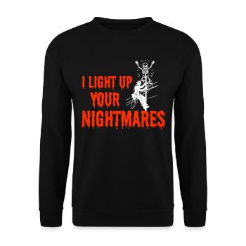 Lineman Halloween Nightmare Spooky Electric Design - Unisex Sweatshirt - black - Front - Alina (178cm) & Michal (187cm)
