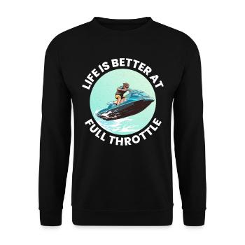 Jetski Vollgas Wassersport Abenteuer Ozean - Unisex Pullover - Schwarz - Vorne - Alina (178cm) & Michal (187cm)