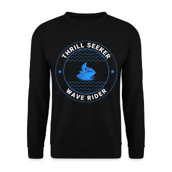 Jetski Hydrotherapie Ozean Abenteuer Wassersport - Unisex Pullover - Schwarz - Vorne - Alina (178cm) & Michal (187cm)