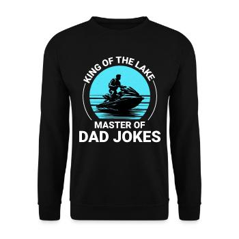 King of the Lake, Master of Dad Jokes Jet Skiing - Unisex Sweatshirt - black - Front - Alina (178cm) & Michal (187cm)
