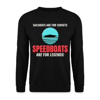 Speedboat Racing for Boaters and Thrill Seekers - Unisex Sweatshirt - black - Front - Alina (178cm) & Michal (187cm)