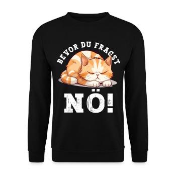 Before You Ask Nope No Cat Funny Saying Humor - Unisex Sweatshirt - black - Front - Alina (178cm) & Michal (187cm)