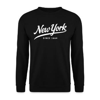 New York Big Apple Since 1664 - Unisex Sweatshirt - black - Front - Alina (178cm) & Michal (187cm)