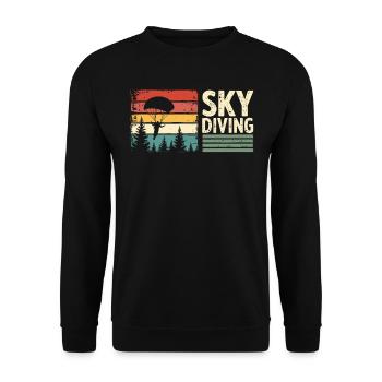 Parachutisme Vintage Rétro Sunset - Sweat-shirt Unisexe - noir - Devant - Alina (178cm) & Michal (187cm)