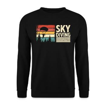 Parachutisme Vintage Rétro Sunset - Sweat-shirt Unisexe - noir - Devant - Alina (178cm) & Michal (187cm)