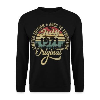Birthday July 1971 July 1971 July 1971 - Unisex Sweatshirt - black - Front - Alina (178cm) & Michal (187cm)