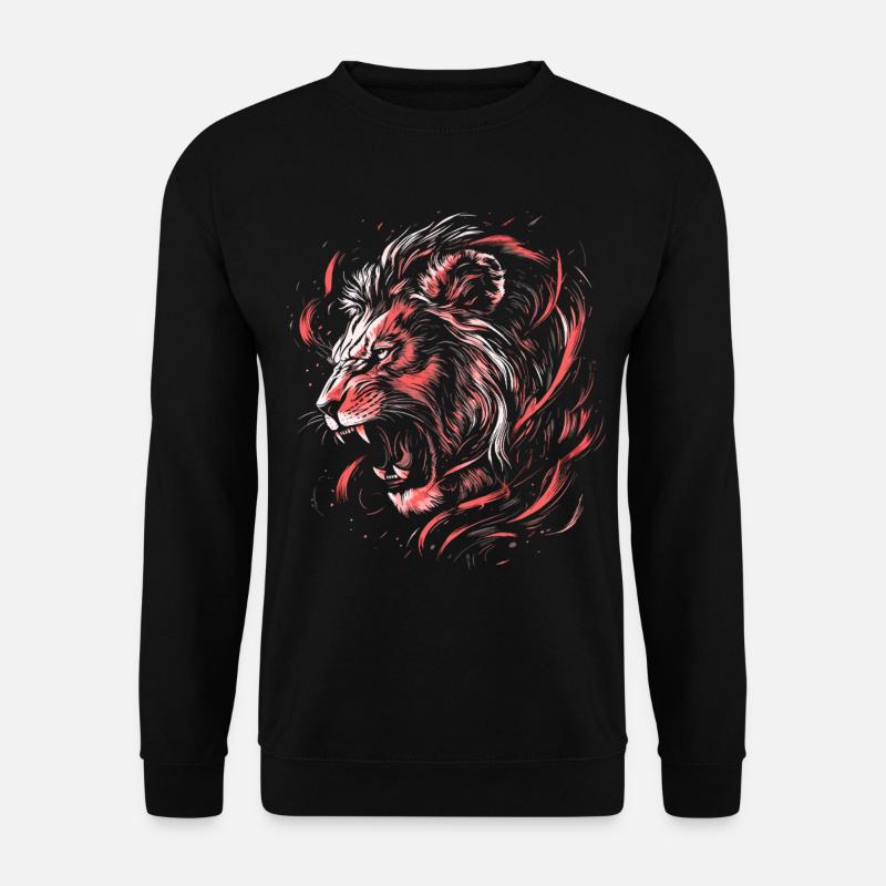 Löwe Bunt Löwenkopf Neon Farbenfroh Raubtier Kunst - Unisex Pullover - Schwarz
