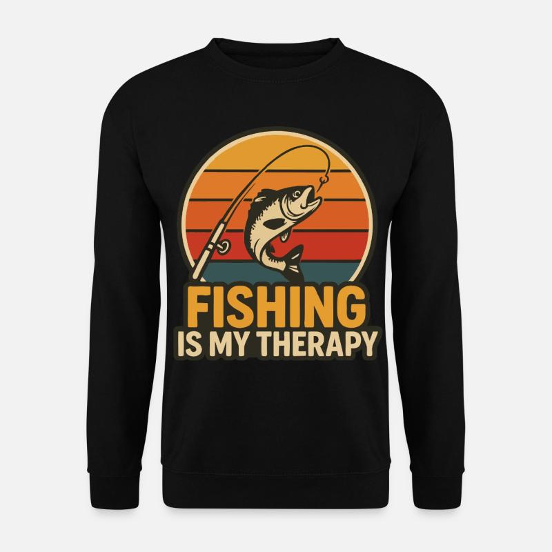 Fishing is my therapy - Unisex Sweatshirt - black