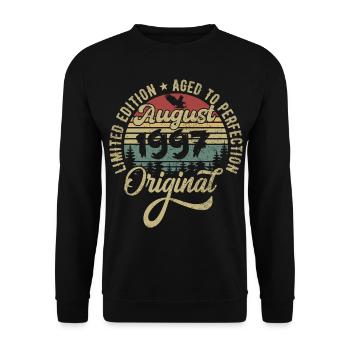 August 1997 Birthday Gift August 1997 August - Unisex Sweatshirt - black - Front - Alina (178cm) & Michal (187cm)