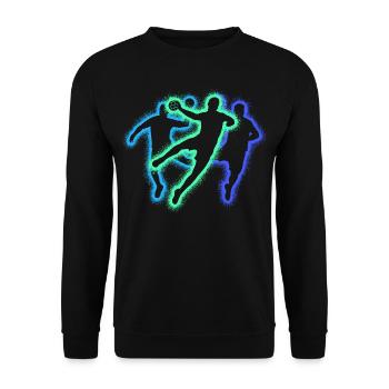 Handballspieler Handballer Jungen Handball - Unisex Pullover - Schwarz - Vorne - Alina (178cm) & Michal (187cm)