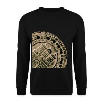 Hamburg,coat of arms, sewer cover - Unisex Sweatshirt - black - Front - Alina (178cm) & Michal (187cm)