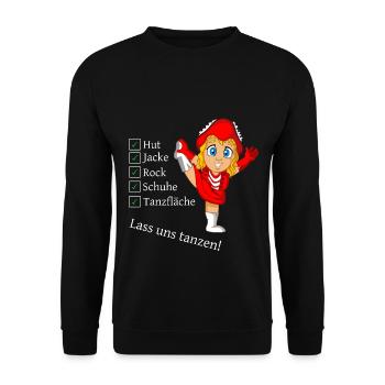 Funkenmariechen Gardetanz Geschenk - Unisex Pullover - Schwarz - Vorne - Alina (178cm) & Michal (187cm)