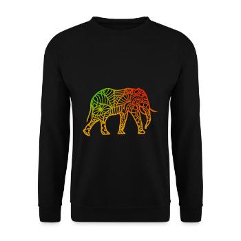 Schöner Mandala Elefant Afrika - Unisex Pullover - Schwarz - Vorne - Alina (178cm) & Michal (187cm)