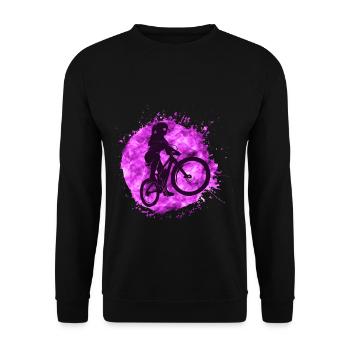 Cooles Mountainbike Mädchen pink MTB Fahrrad - Unisex Pullover - Schwarz - Vorne - Alina (178cm) & Michal (187cm)