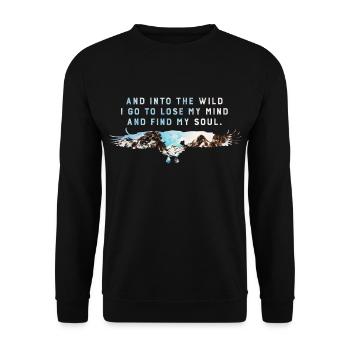 Aigle Eagle Sort Saying Wilderness - Sweat-shirt Unisexe - noir - Devant - Alina (178cm) & Michal (187cm)