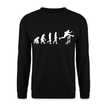 Hurdles Hurdling Hurdler Running Runner Evolution - Unisex Sweatshirt - black - Front - Alina (178cm) & Michal (187cm)