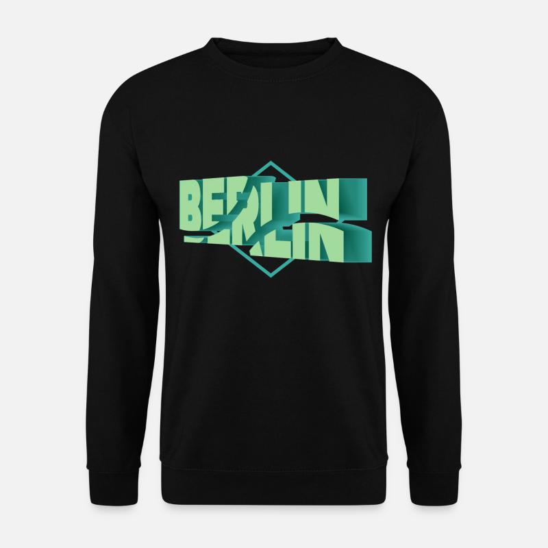 Berlin Deutschland Stadt 3D Schrift Skyline - Unisex Pullover - Schwarz