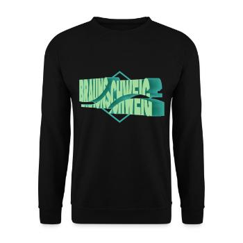 Braunschweig Deutschland Stadt 3D Schrift Skyline - Unisex Pullover - Schwarz - Vorne - Alina (178cm) & Michal (187cm)