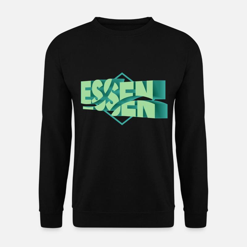 Essen Deutschland Stadt 3D Schrift Skyline - Unisex Pullover - Schwarz