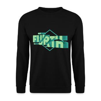Fürth Deutschland Stadt 3D Schrift Skyline - Unisex Pullover - Schwarz - Vorne - Alina (178cm) & Michal (187cm)