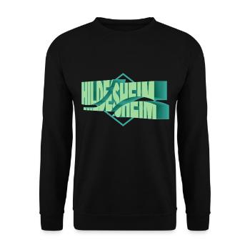 Hildesheim Deutschland Stadt 3D Schrift Skyline - Unisex Pullover - Schwarz - Vorne - Alina (178cm) & Michal (187cm)