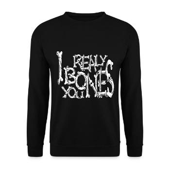 I realy bones you horror theme typography - Unisex Sweatshirt - black - Front - Alina (178cm) & Michal (187cm)