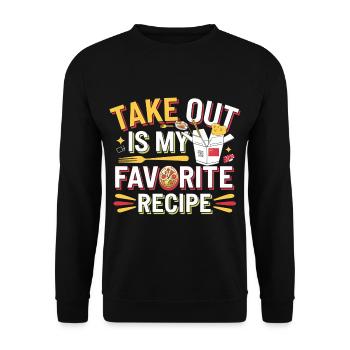 Take Out Is My Favorite Recipe 4 - Unisex Pullover - Schwarz - Vorne - Alina (178cm) & Michal (187cm)