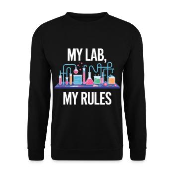 My laboratory, my rules - Unisex Sweatshirt - black - Front - Alina (178cm) & Michal (187cm)