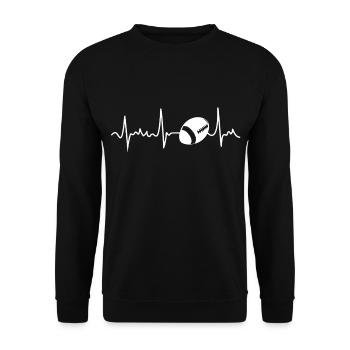 Football Heartbeat - Unisex Sweatshirt - black - Front - Alina (178cm) & Michal (187cm)