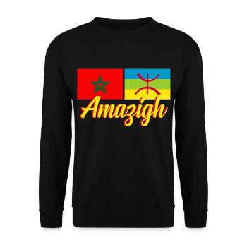 Maroc Amazigh - Sweat-shirt Unisexe - noir - Devant - Alina (178cm) & Michal (187cm)
