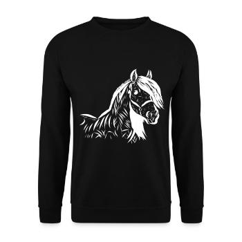 Pferd - Unisex Pullover - Schwarz - Vorne - Alina (178cm) & Michal (187cm)